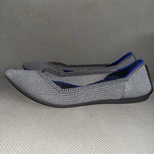 Rothy’s The Point Cloud Gray Birdseye Knit Pointed Toe Flats Womens Size 6